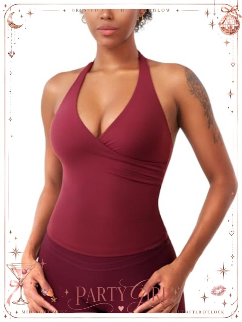 Womens Halter Tank Top with Built-in Bra Removable Padding Backless Workout Top